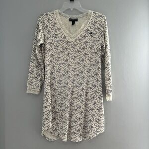 Ralph Lauren Nightgown Size Small Ivory Floral Cotton lace Ribbed pajama dress‎